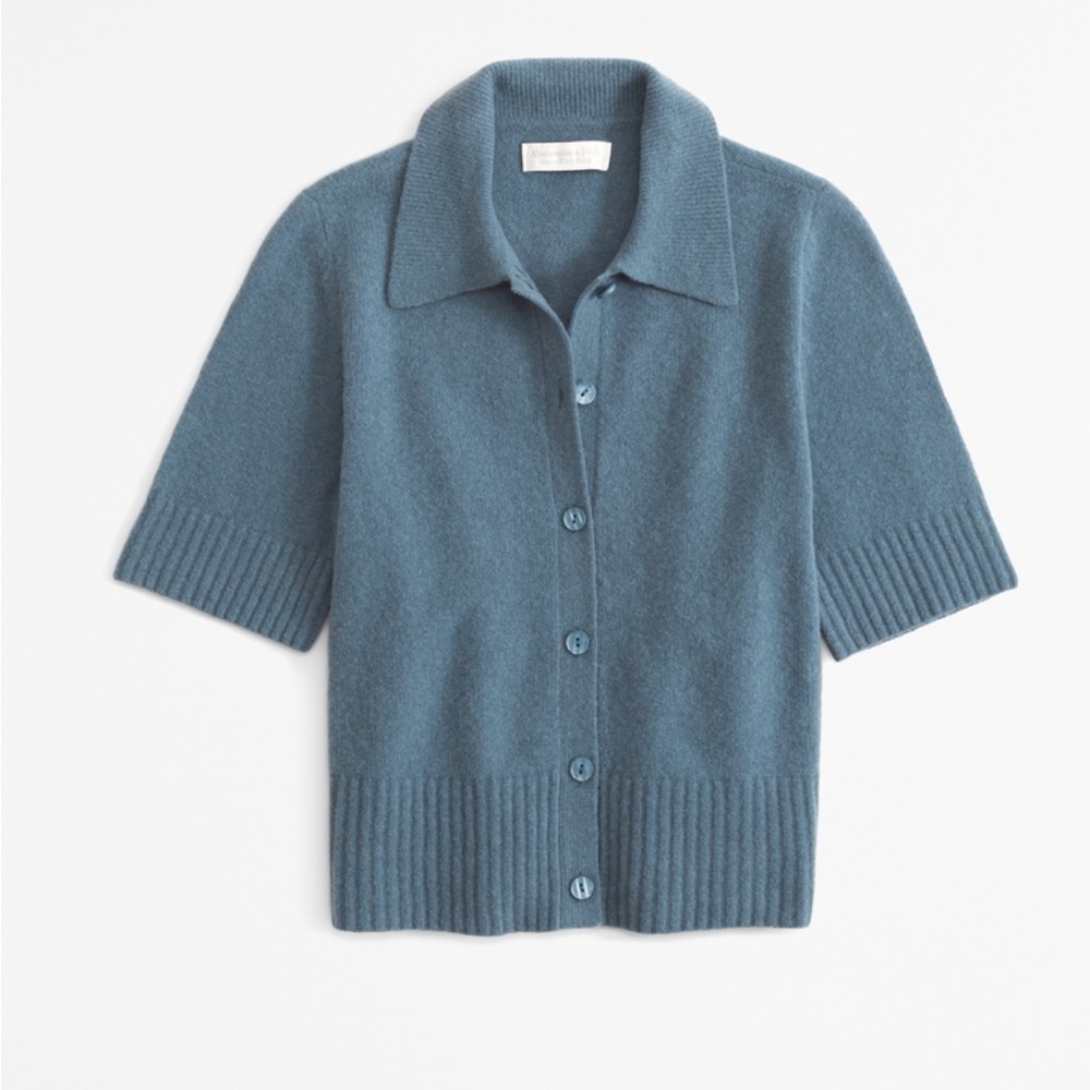 NWT Abercrombie Short-Sleeve Polo Cardigan